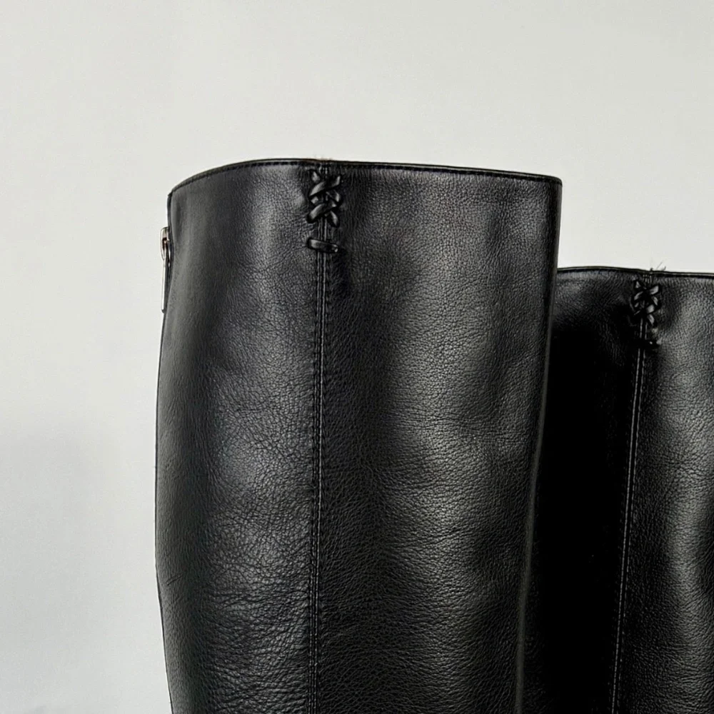 Frye Regina Zip Black Leather Boots - Picture 5 of 12